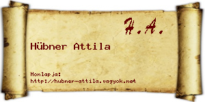 Hübner Attila névjegykártya