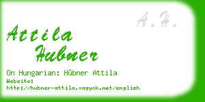 attila hubner business card